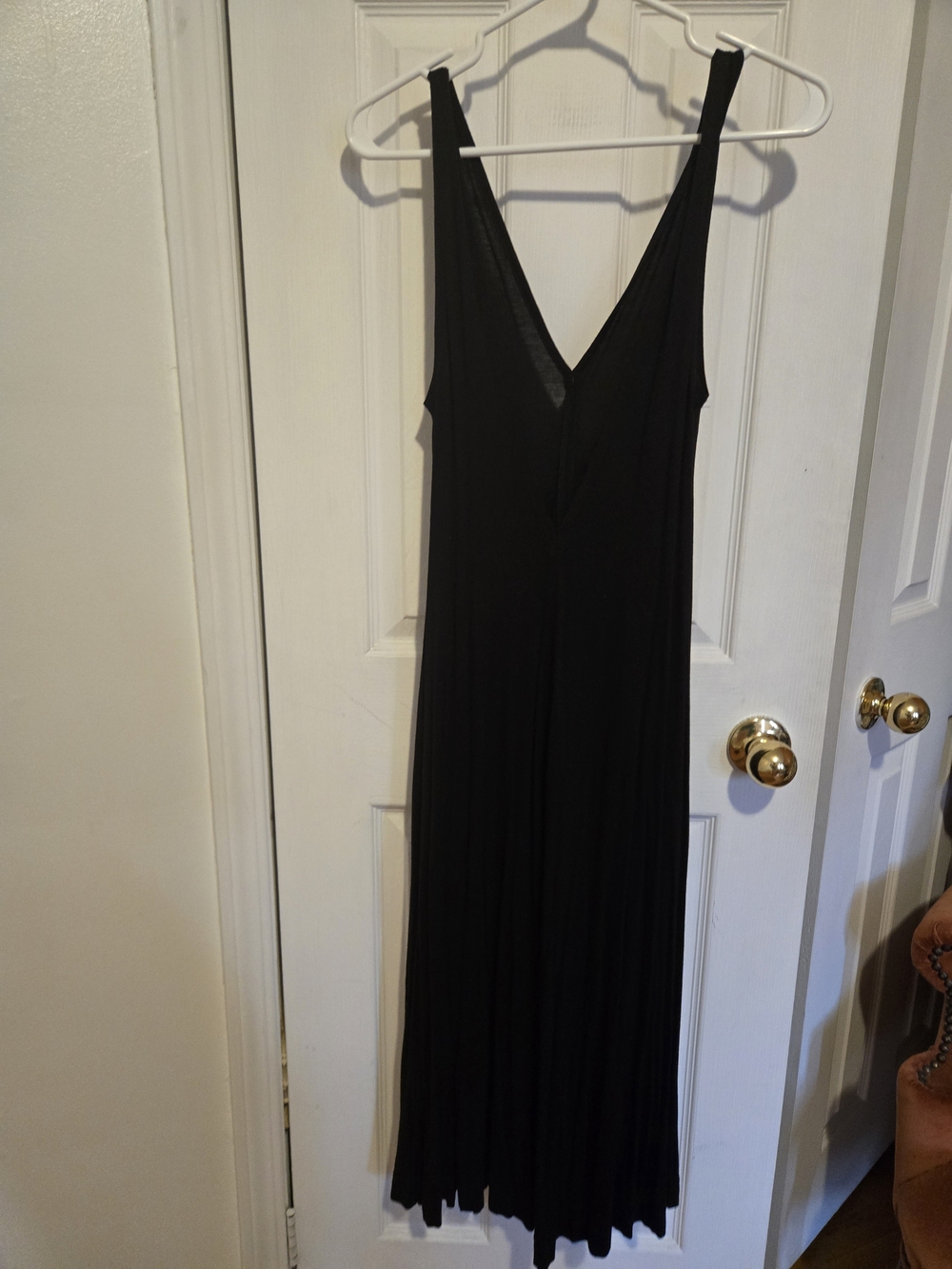 Sleeveless Black V-Neck Maxi Dress - Classic Women's Maxi
